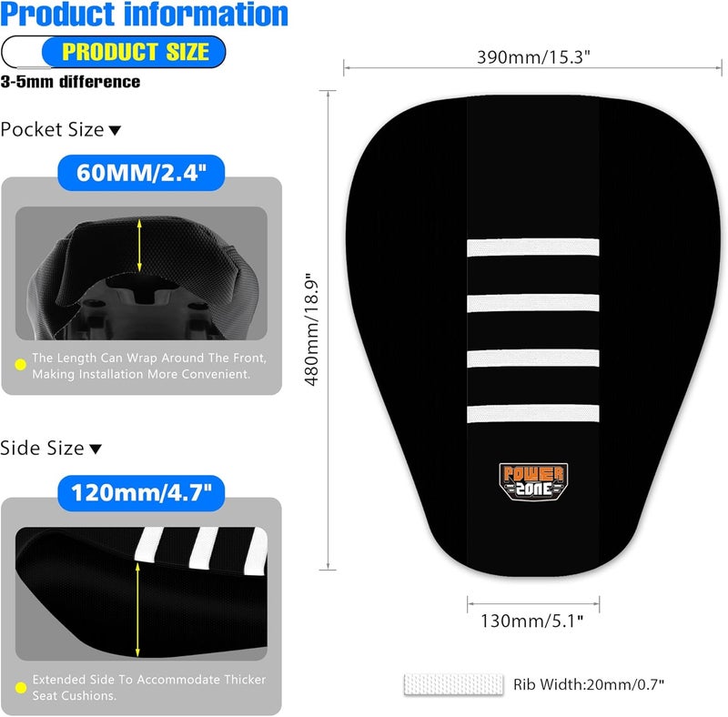 MCHMFG Motorcycle Dirt Bike Seat Cover for Surron Sur Ron Light Bee X/S - E Bike Seat Cover (White) - Image 4